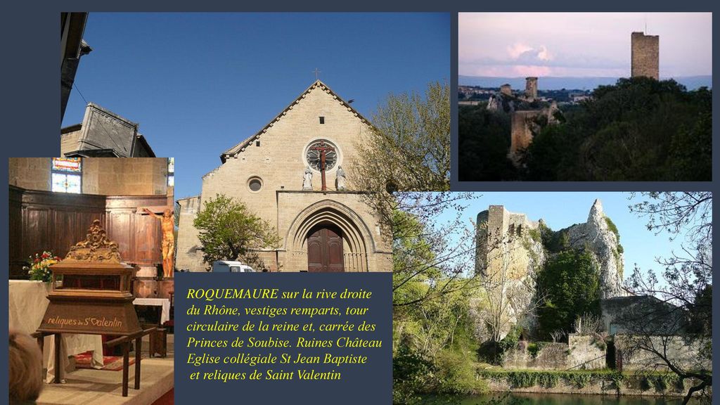 ROQUEMAURE sur la rive droite du Rhône, vestiges remparts, tour circulaire de la reine et, carrée des
