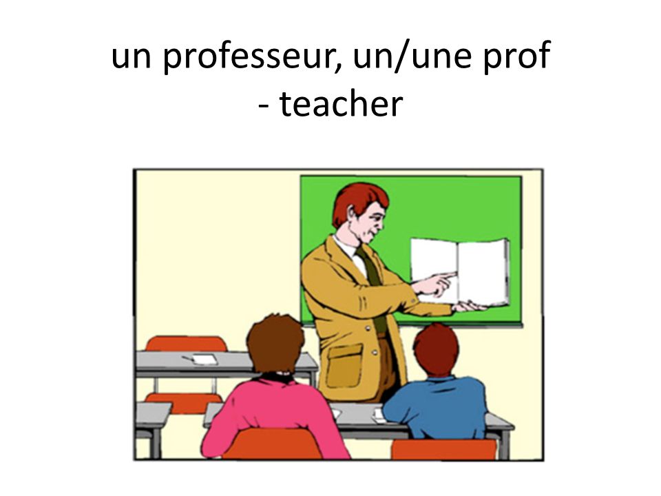 un professeur, un/une prof - teacher