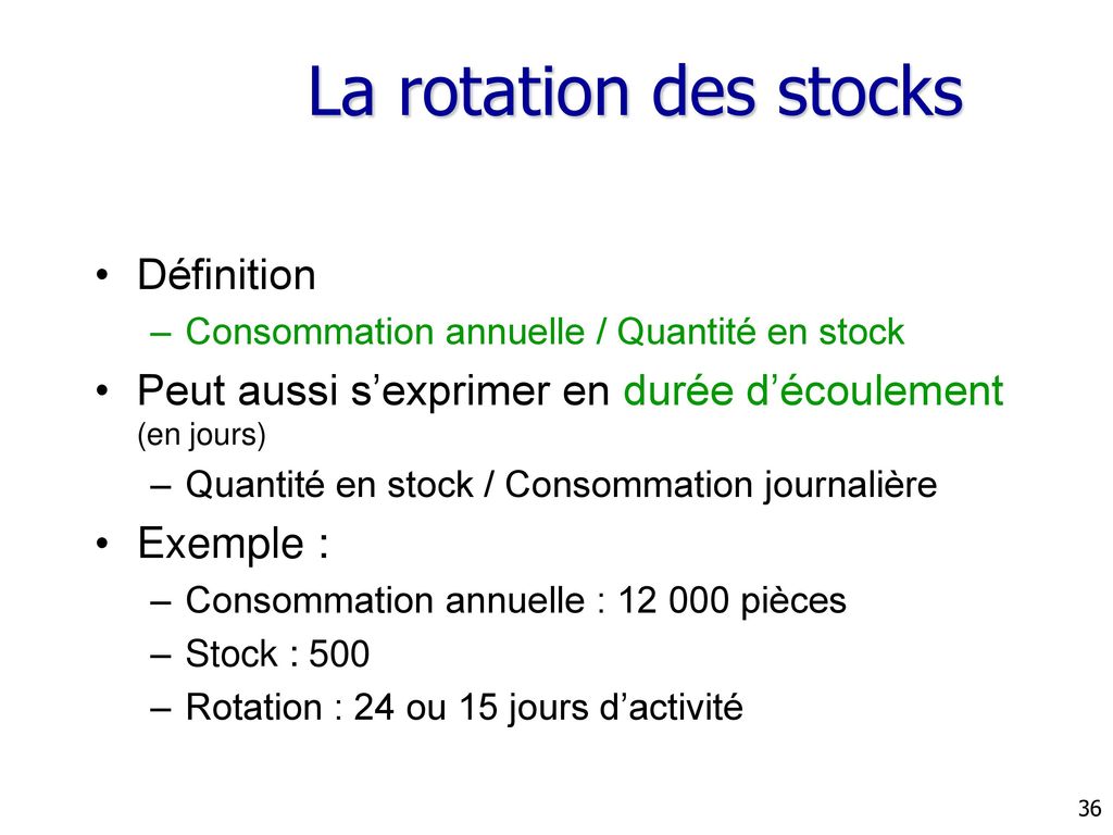 La rotation des stocks Définition