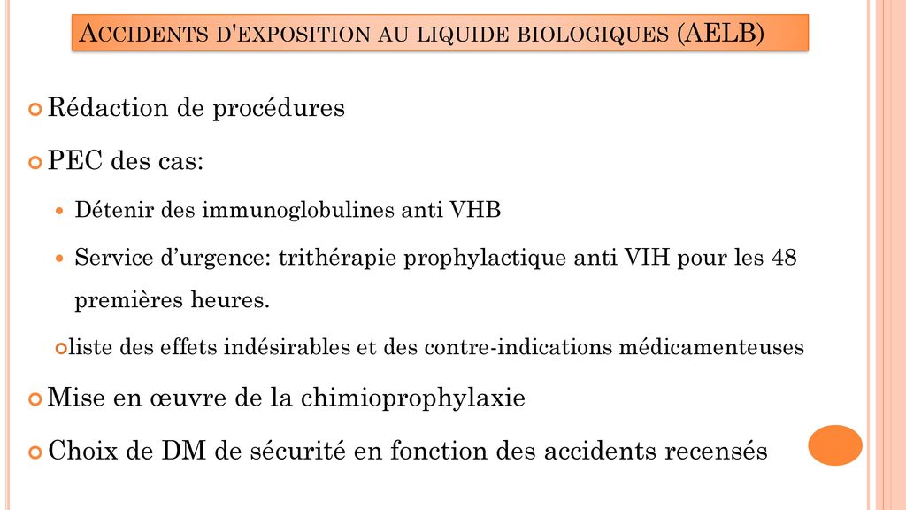 Accidents d exposition au liquide biologiques (AELB)