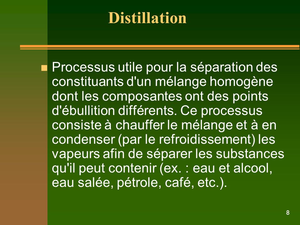 Distillation