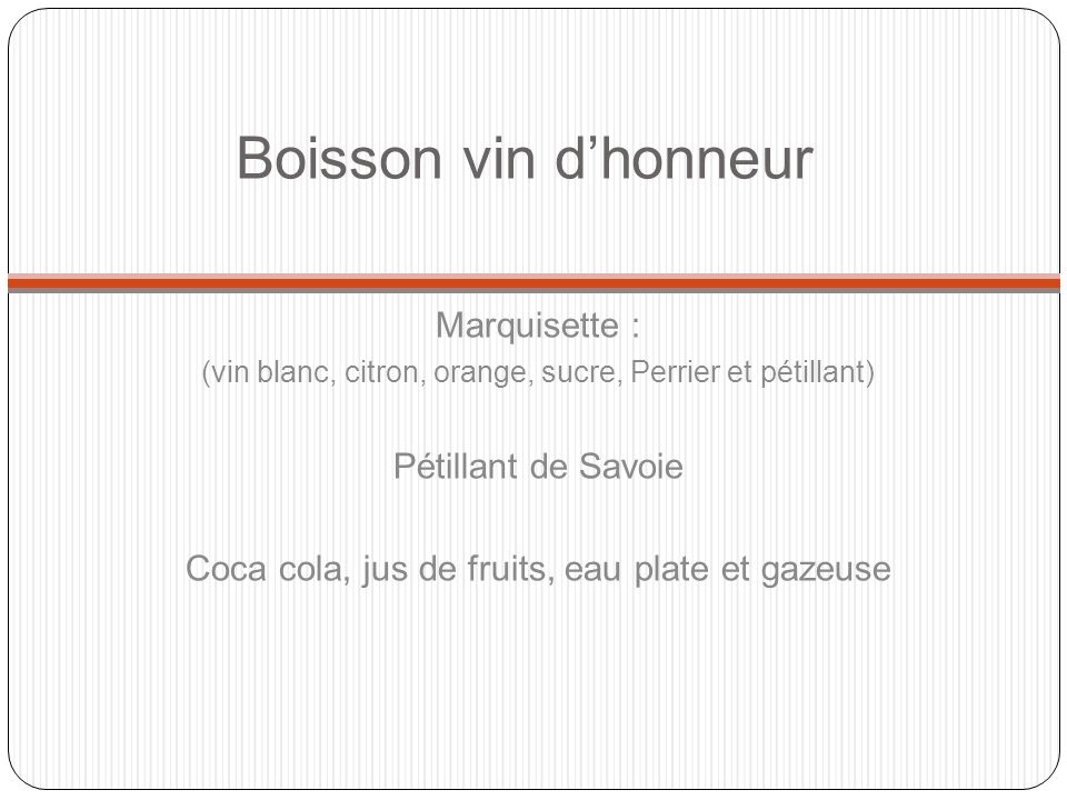 Boisson vin d’honneur Marquisette : Pétillant de Savoie