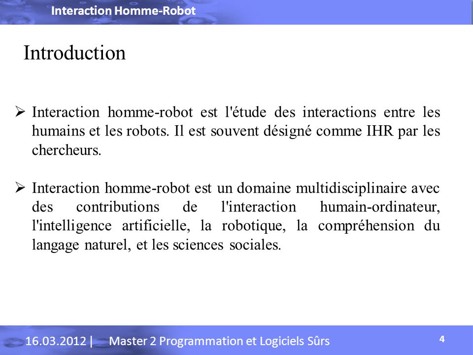 Interaction Homme-Robot