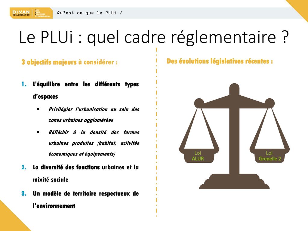 Le PLUi : quel cadre réglementaire