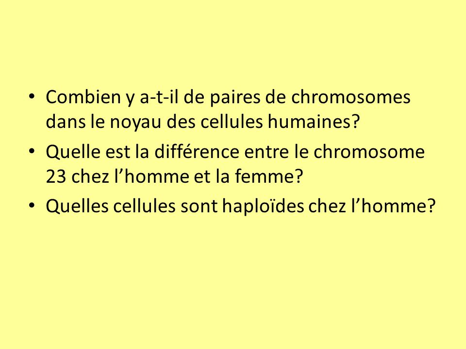 Combien y a-t-il de paires de chromosomes dans le noyau des cellules humaines