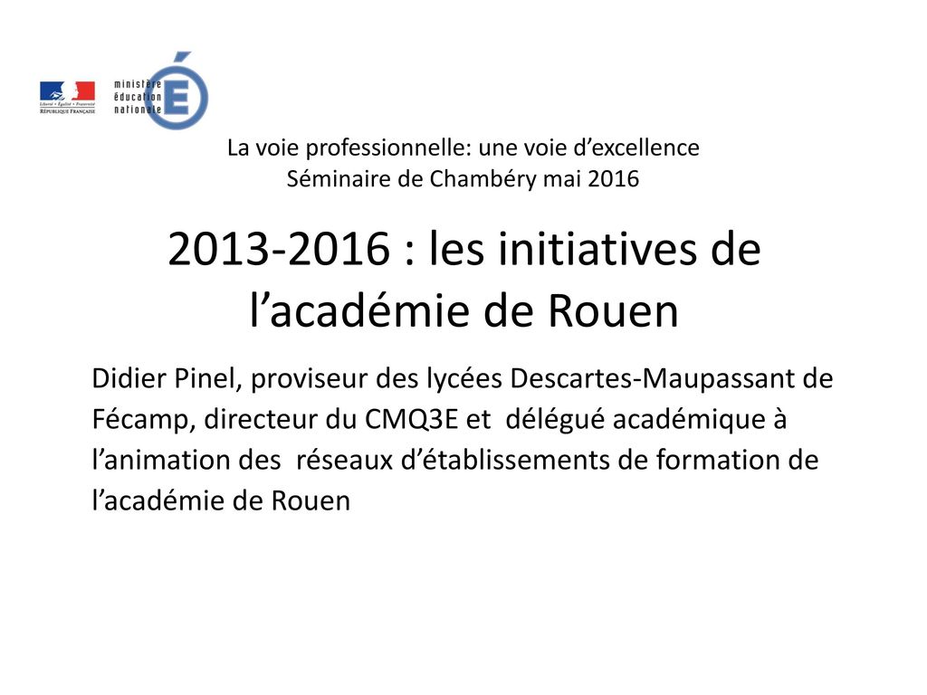 : les initiatives de l’académie de Rouen