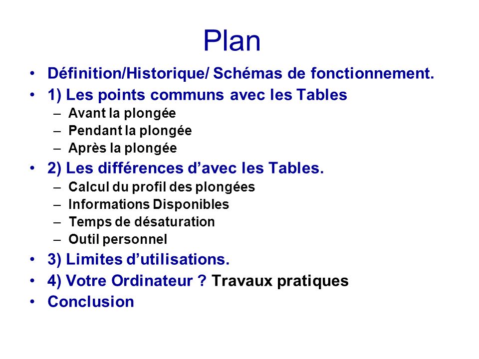 Plan Définition/Historique/ Schémas de fonctionnement.