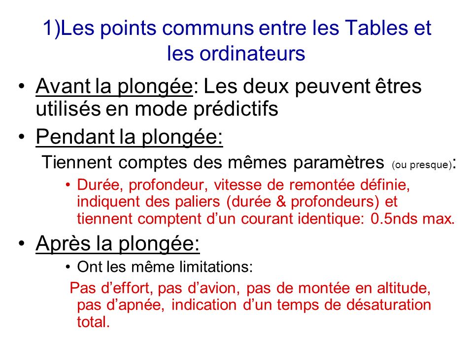 1)Les points communs entre les Tables et les ordinateurs
