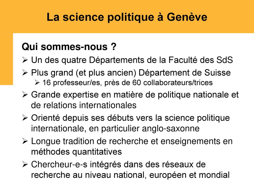 La science politique à Genève