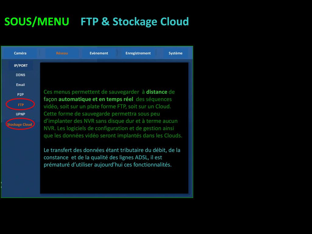 SOUS/MENU FTP & Stockage Cloud