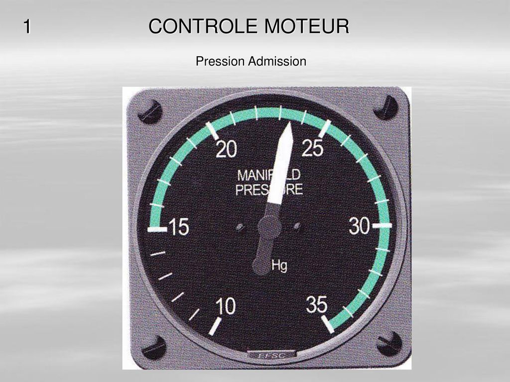 1 CONTROLE MOTEUR Pression Admission