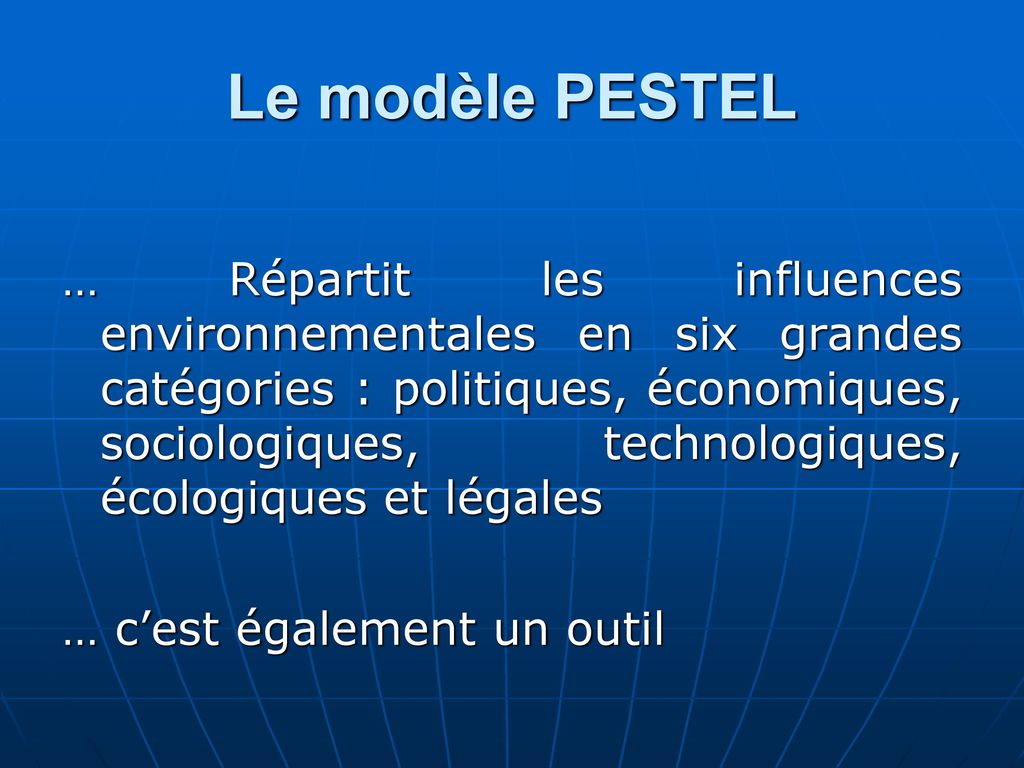 Le modèle PESTEL
