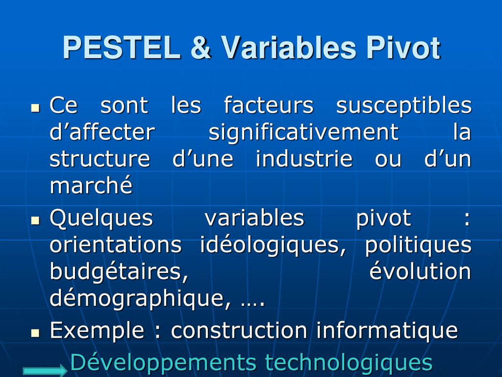PESTEL & Variables Pivot