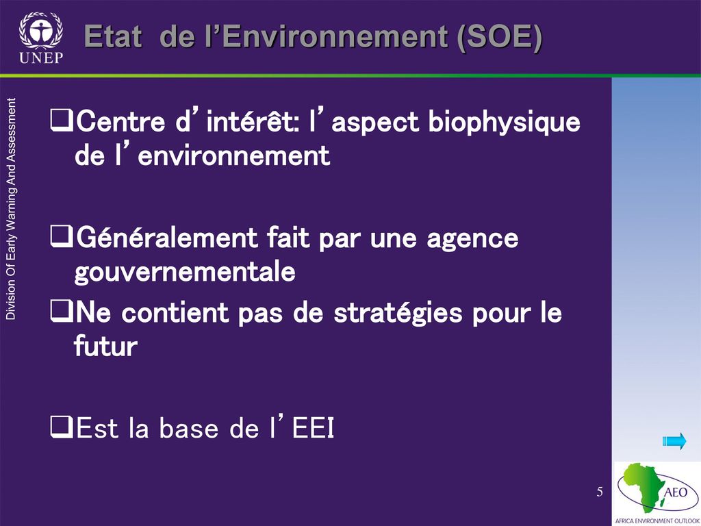 Etat de l’Environnement (SOE)