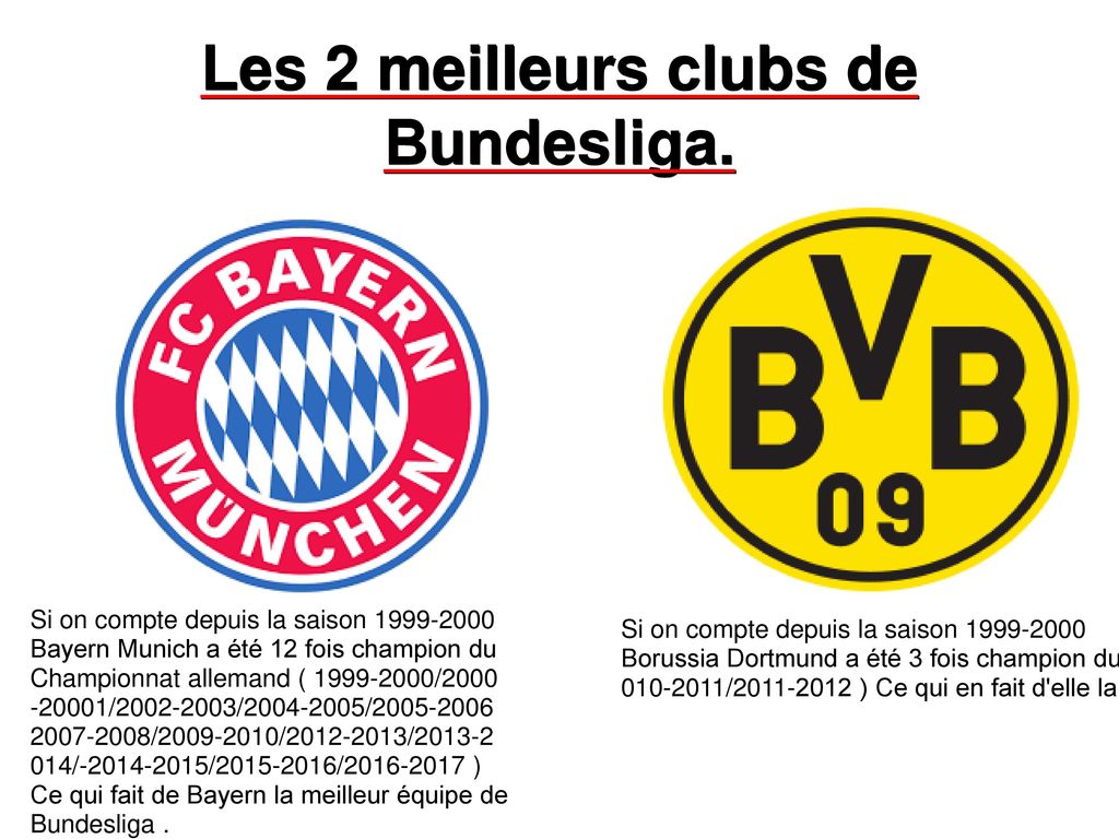 Les 2 meilleurs clubs de Bundesliga.