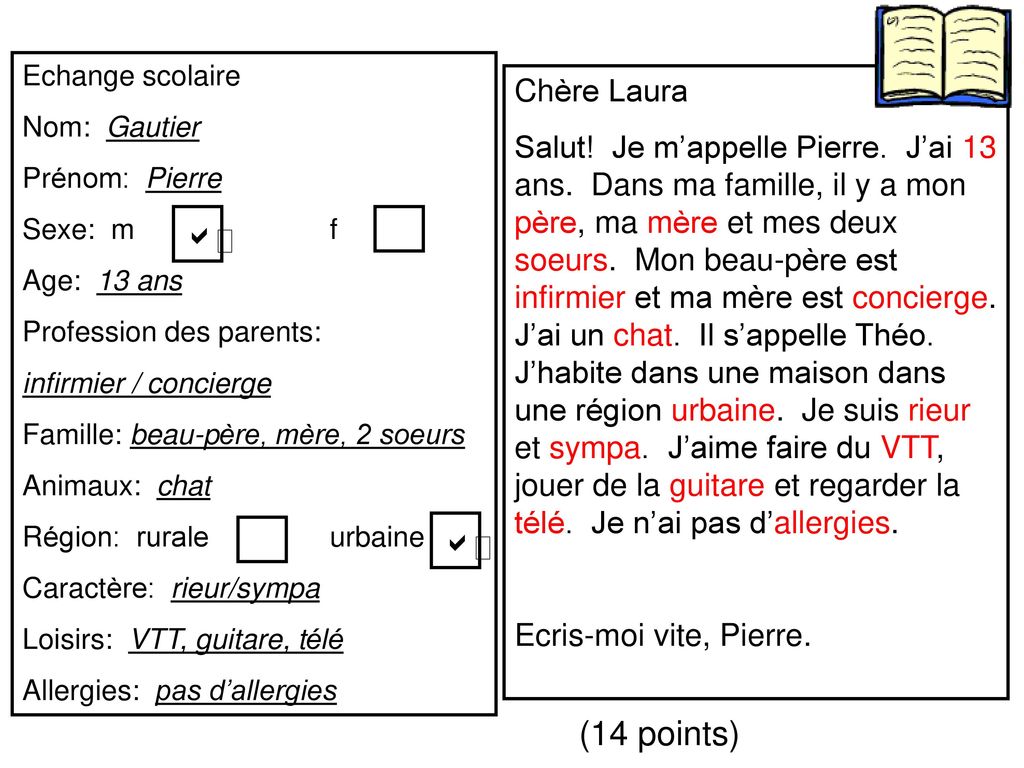 a a (14 points) Chère Laura