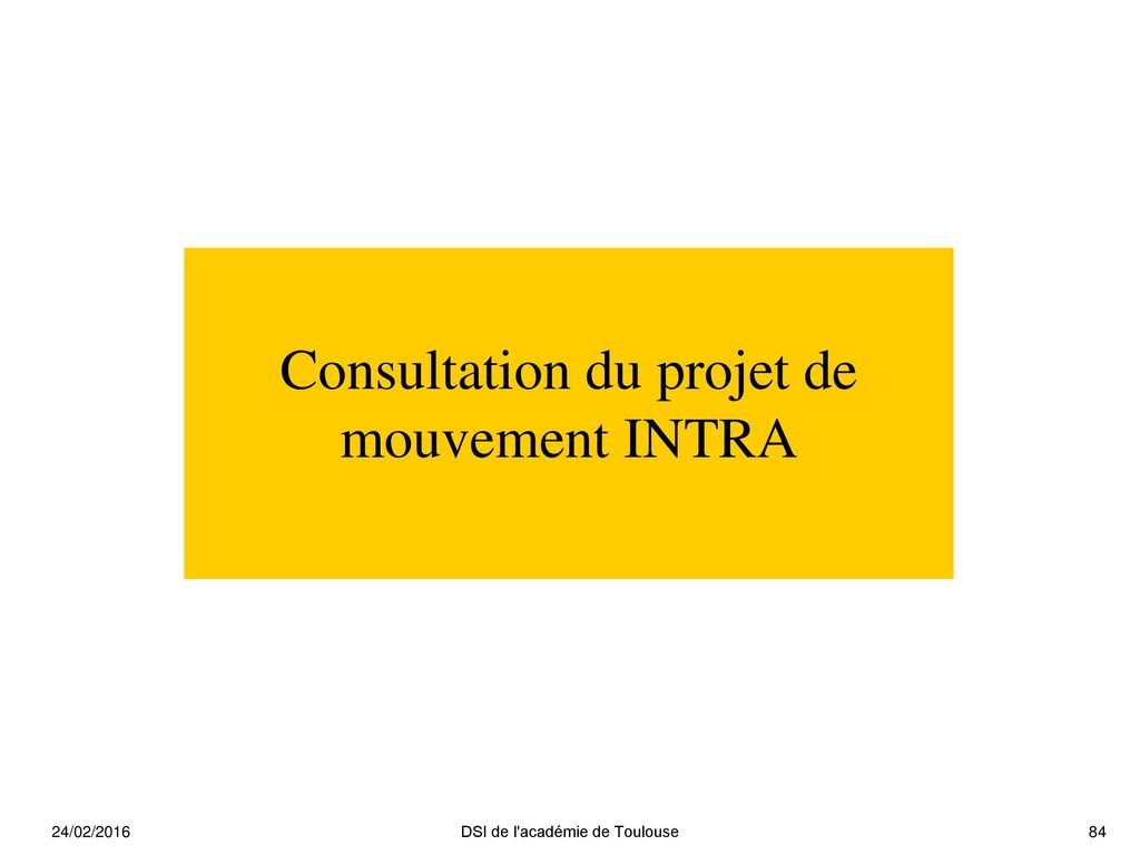 Consultation du projet de mouvement INTRA