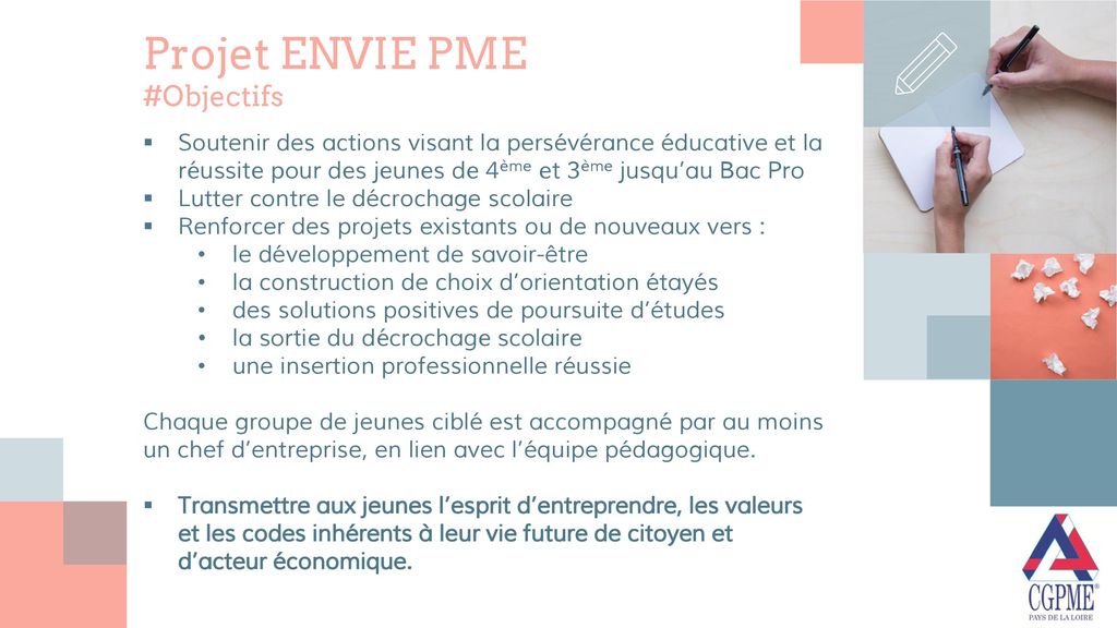 Projet ENVIE PME #Objectifs