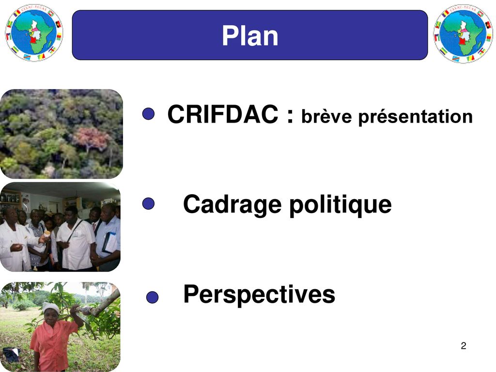 Plan CRIFDAC : brève présentation Cadrage politique Perspectives 2 2