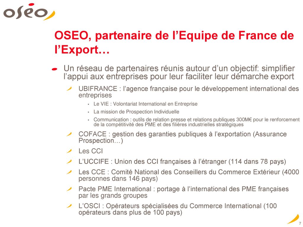 OSEO, partenaire de l’Equipe de France de l’Export…
