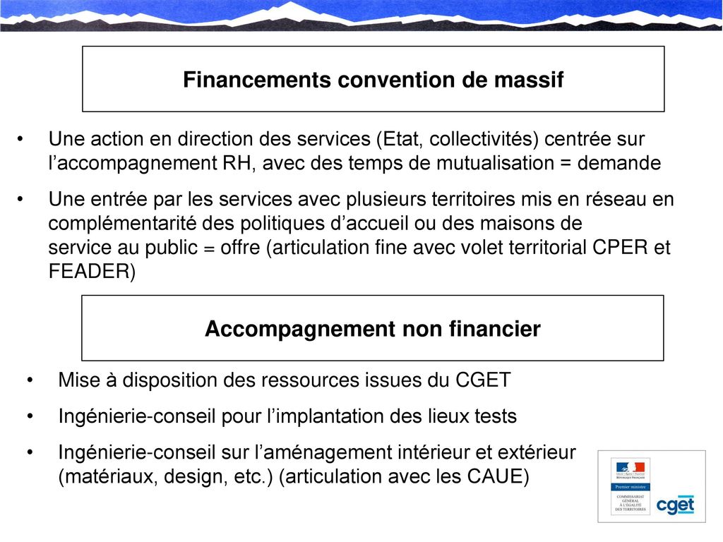 Financements convention de massif