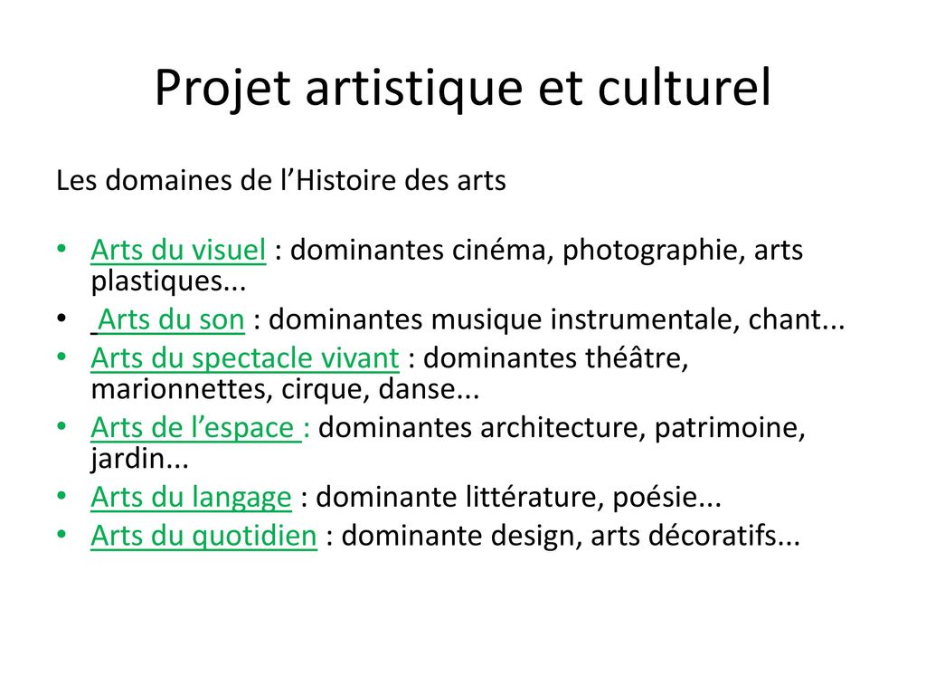 Projet artistique et culturel