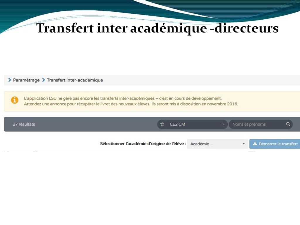 Transfert inter académique -directeurs