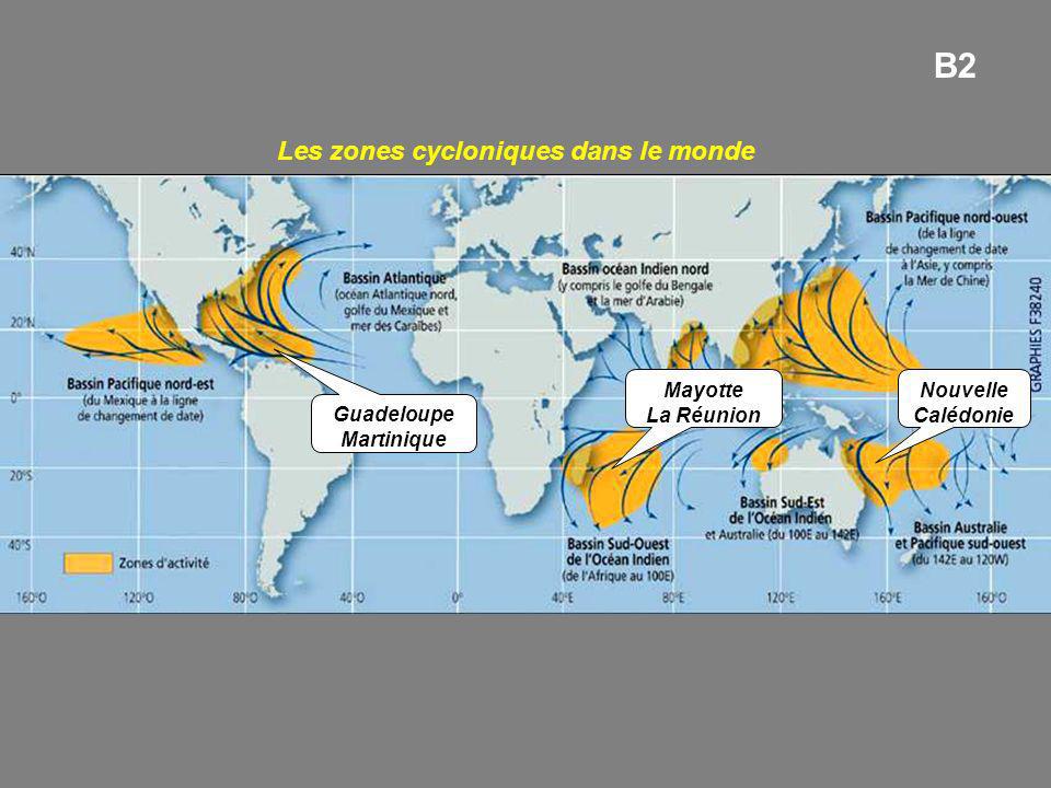 Les zones cycloniques dans le monde Guadeloupe Martinique