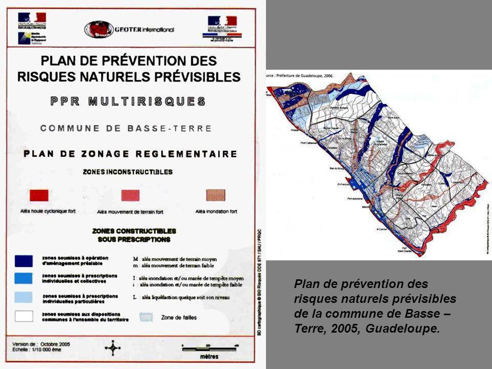 Plan de prévention des risques naturels prévisibles de la commune de Basse – Terre, 2005, Guadeloupe.