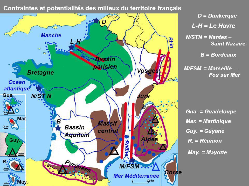 Contraintes et potentialités des milieux du territoire français