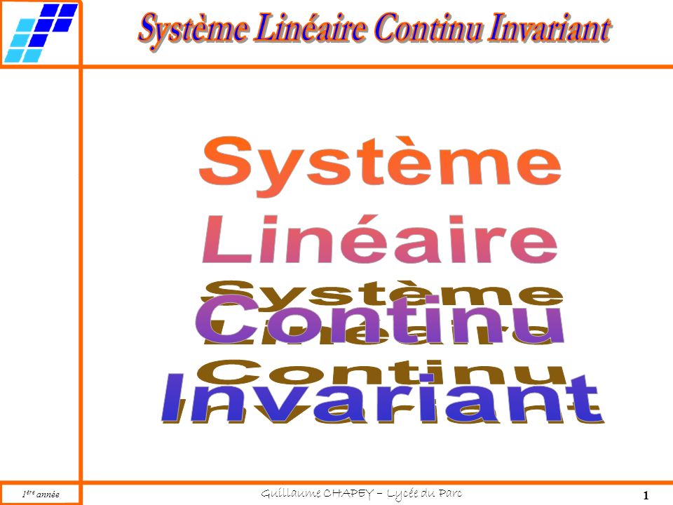 Système Linéaire Continu Invariant
