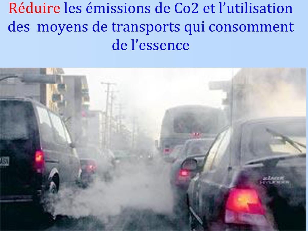 Réduire les émissions de Co2 et l’utilisation des moyens de transports qui consomment de l’essence