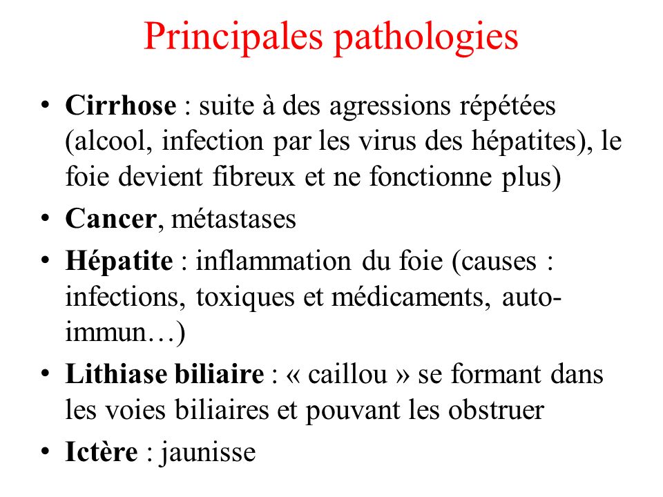 Principales pathologies