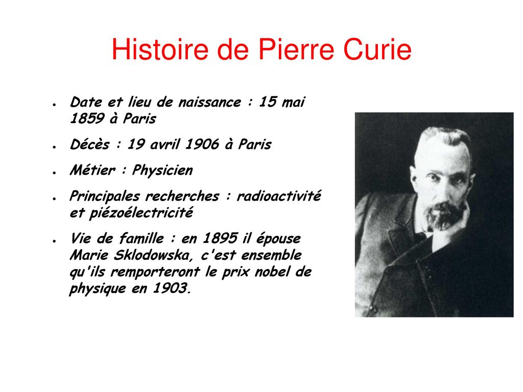 Histoire de Pierre Curie