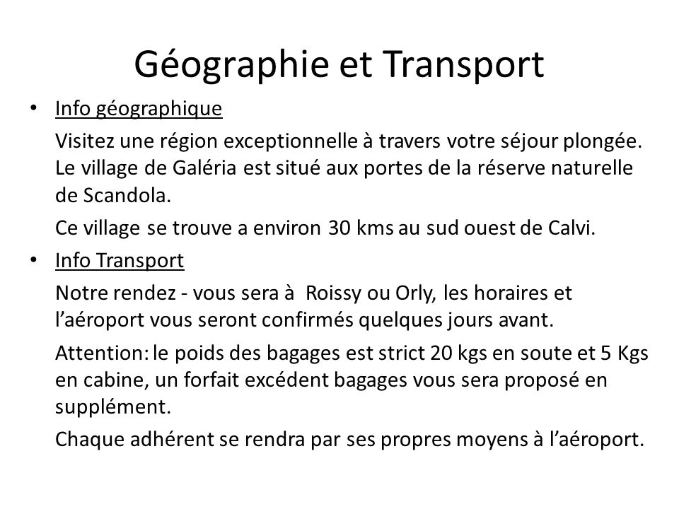 Géographie et Transport