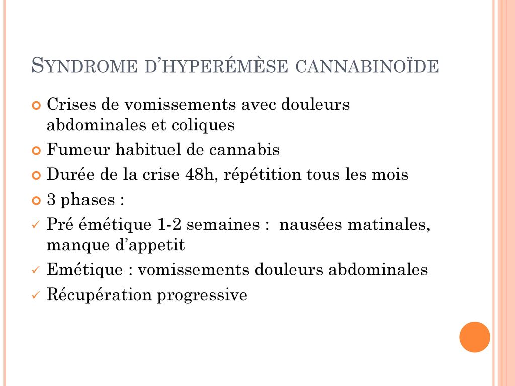 Syndrome d’hyperémèse cannabinoïde