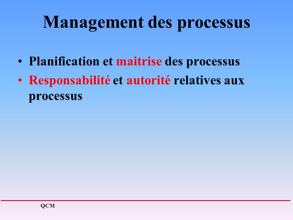 Management des processus