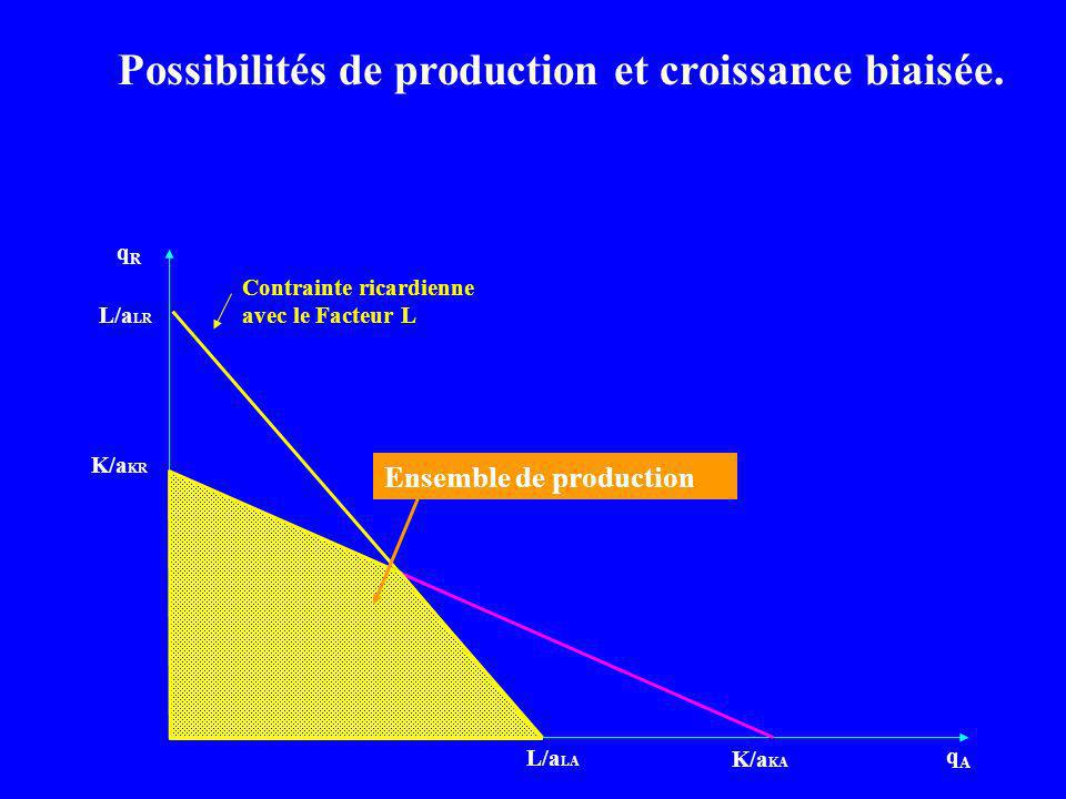 Possibilités de production et croissance biaisée.