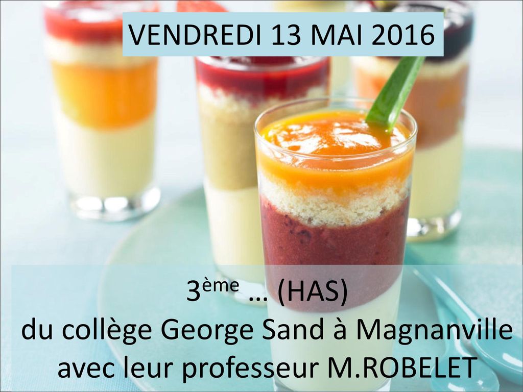 VENDREDI 13 MAI ème … (HAS) du collège George Sand à Magnanville avec leur professeur M.ROBELET.
