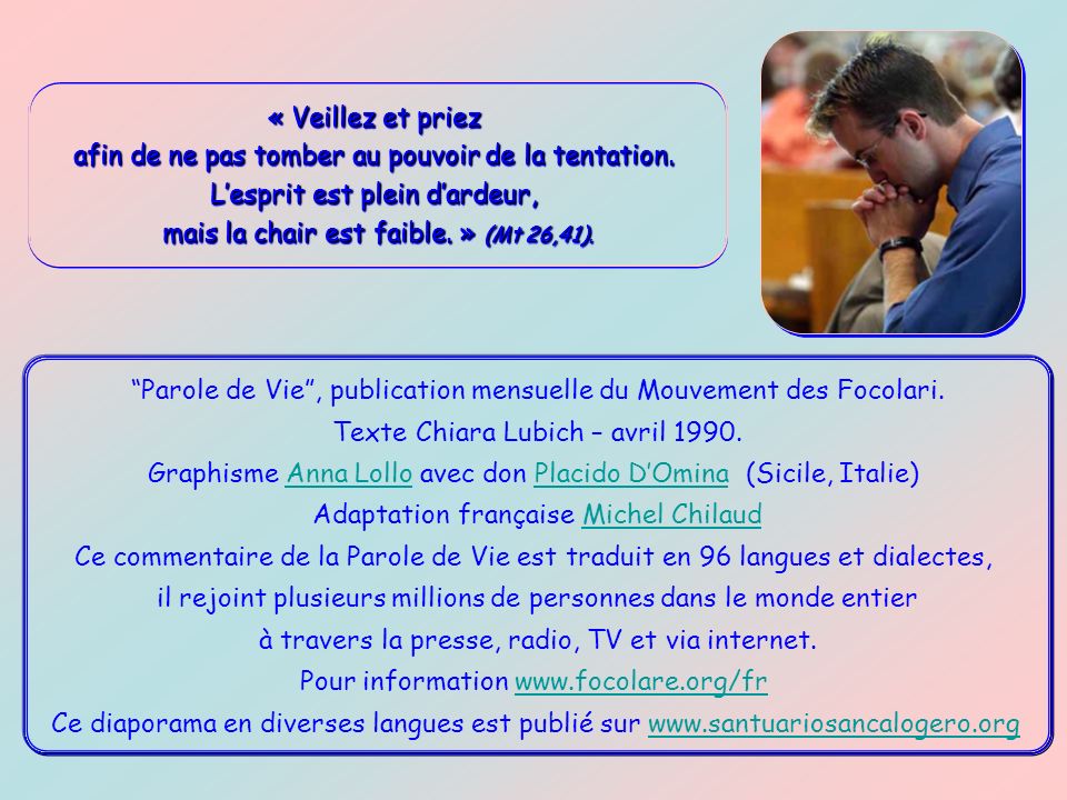 Parole de Vie , publication mensuelle du Mouvement des Focolari.