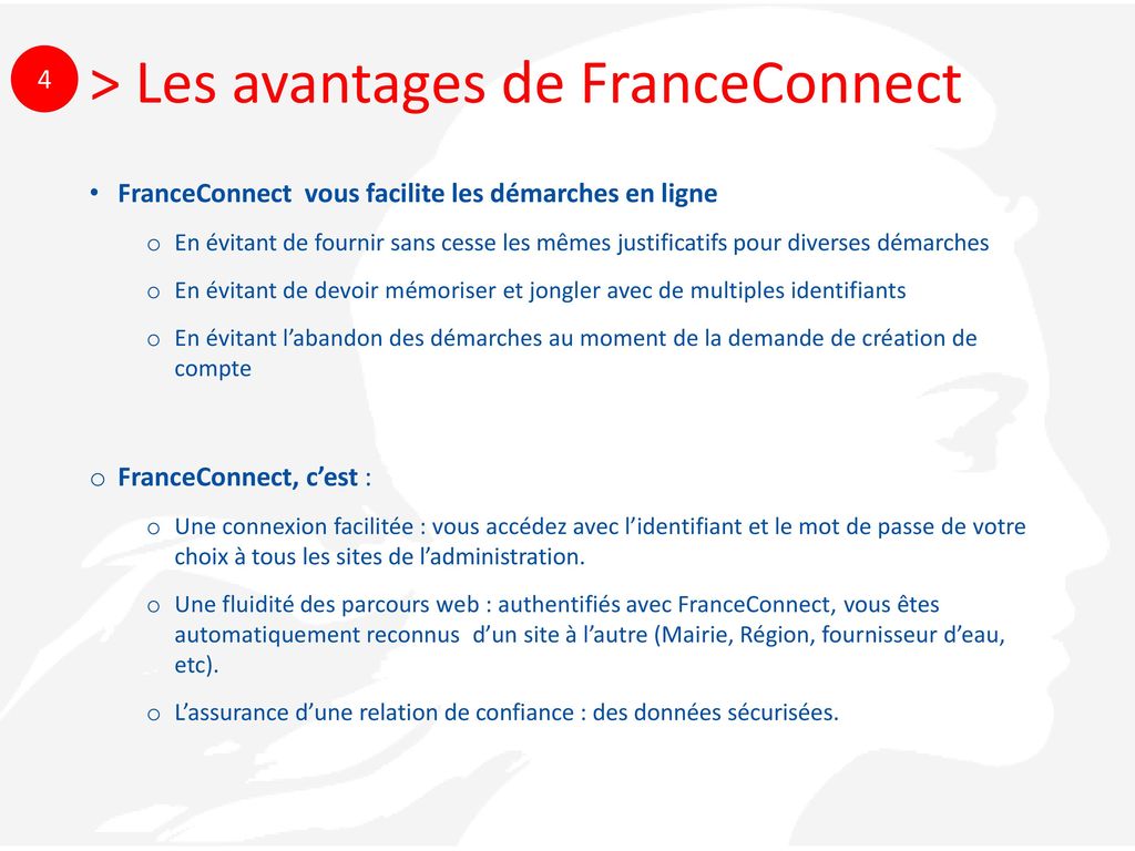 > Les avantages de FranceConnect