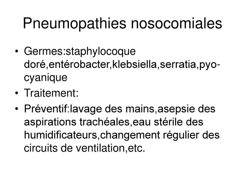 Pneumopathies nosocomiales