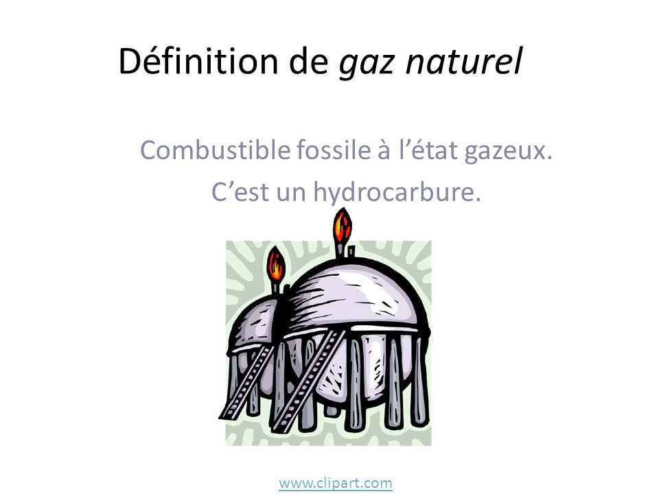 Définition de gaz naturel