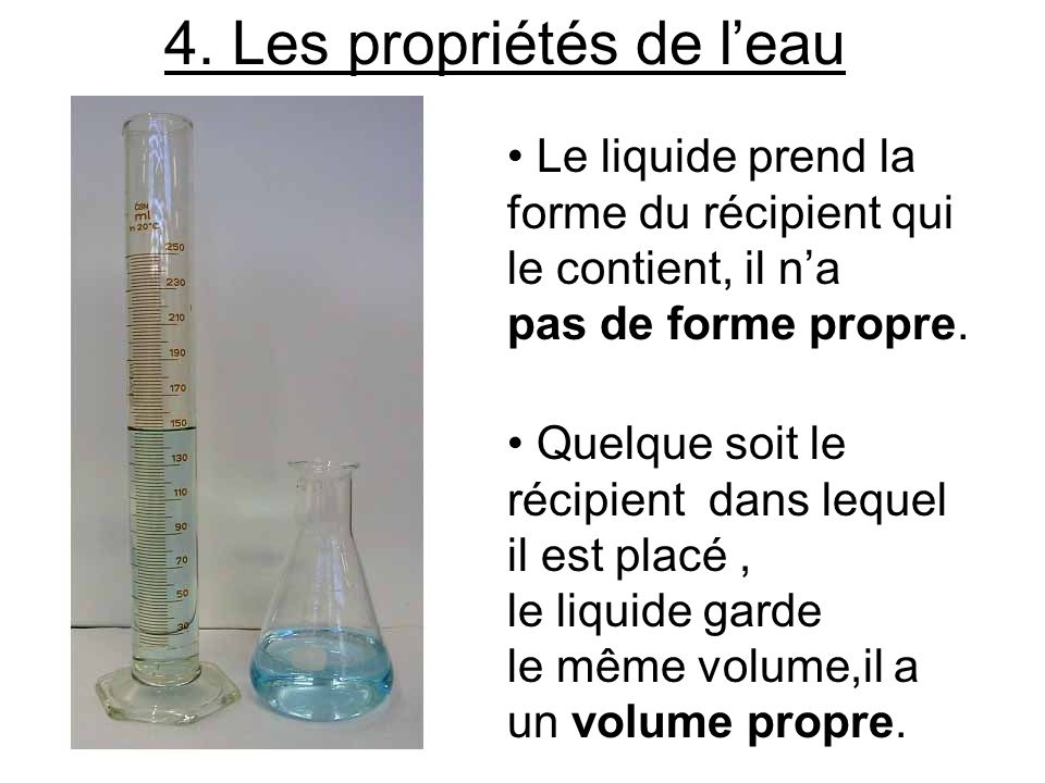 4. Les propriétés de l’eau