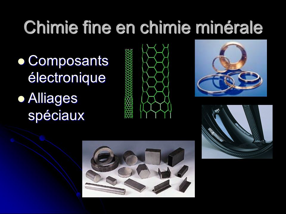 Chimie fine en chimie minérale