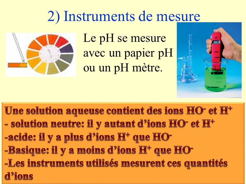 2) Instruments de mesure