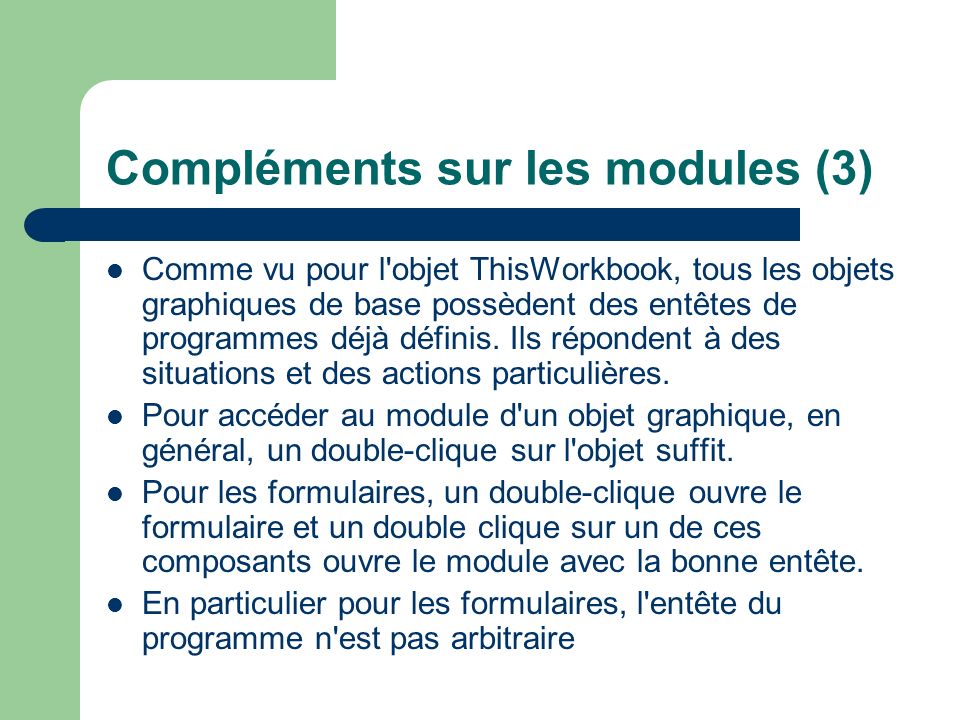 Compléments sur les modules (3)