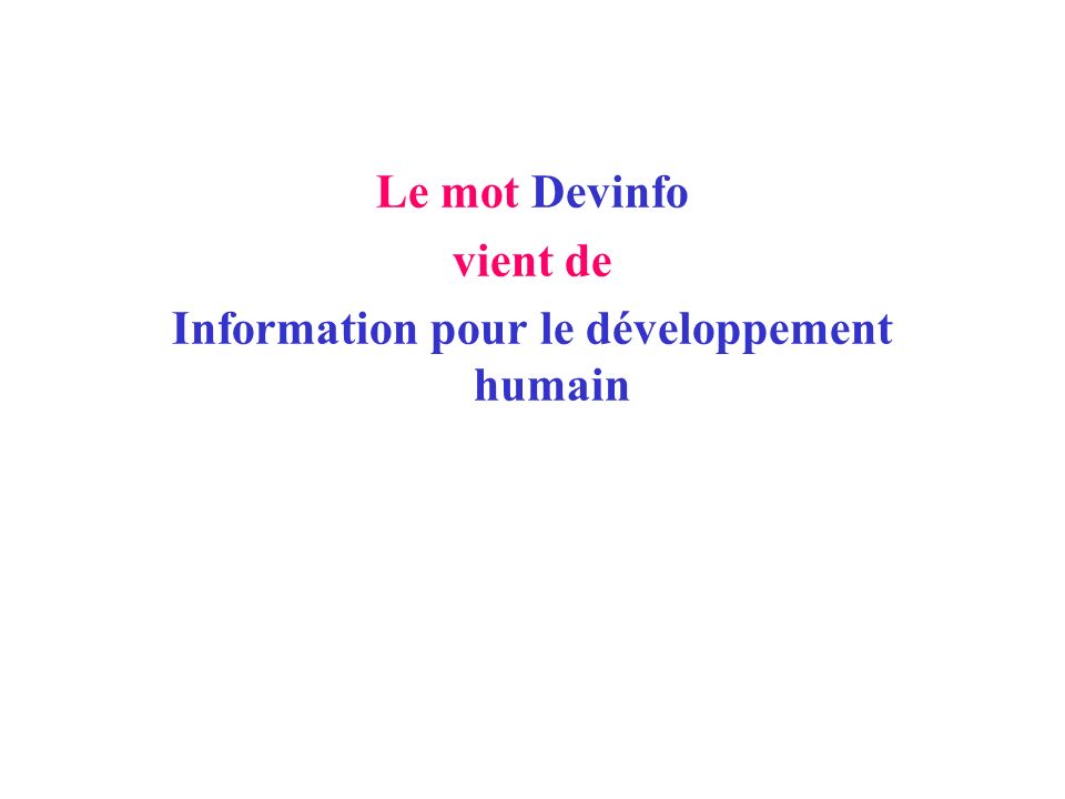 Information pour le développement humain