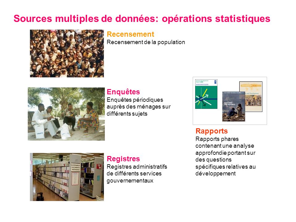 Sources multiples de données: opérations statistiques