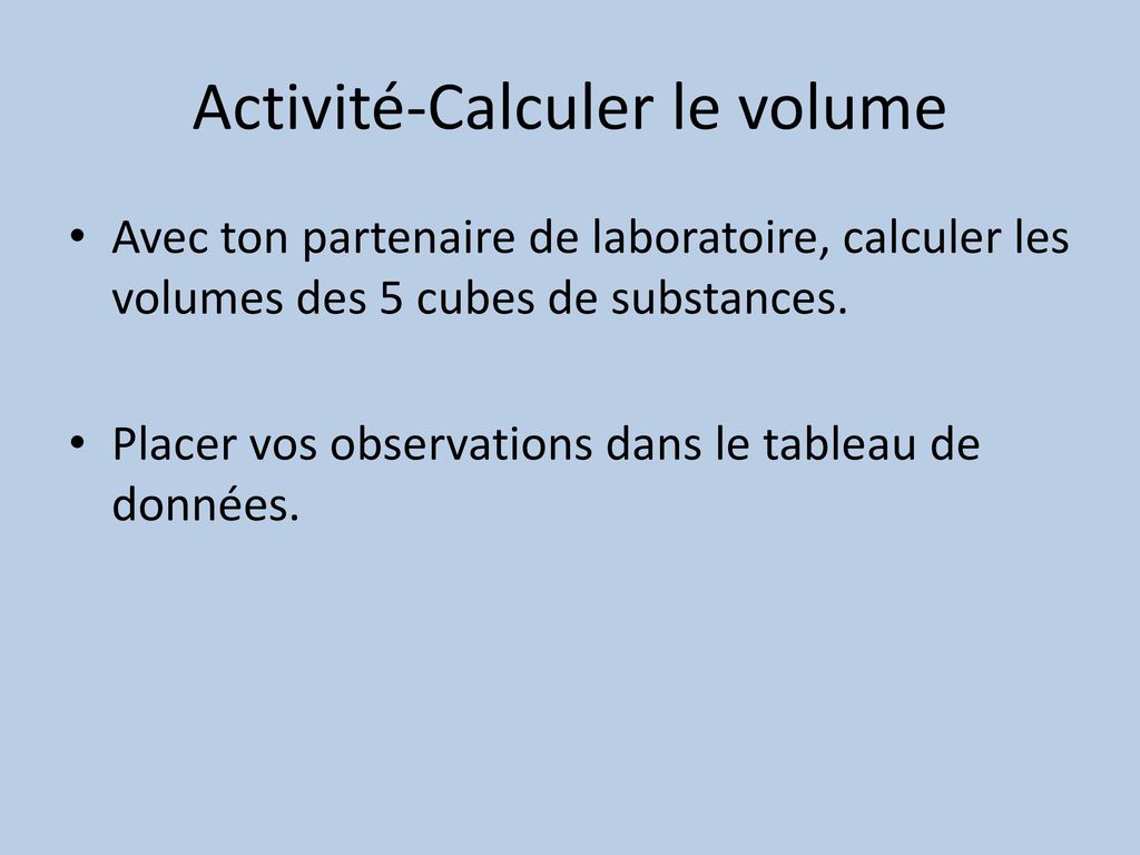 Activité-Calculer le volume